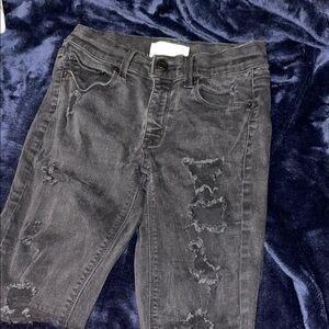 Distressed Black Skinny Low Rise Women Jeans